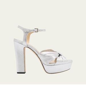 Jimmy Choo Silver Heloise Platform Sandals